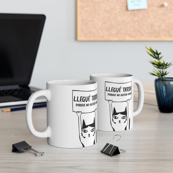 Taza Gatito Vale Madre – Llegué Tarde Meme 11oz