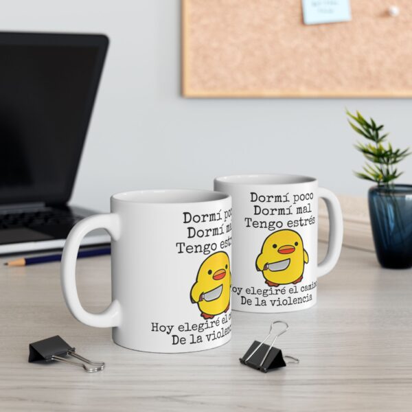 Taza Meme Pollito – Dormí Poco Dormí Mal Meme 11oz