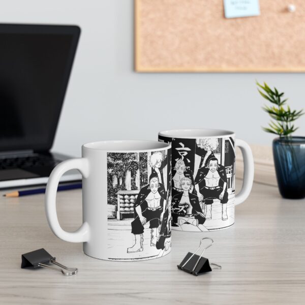 Taza Tokyo Revengers – pandilla Toman en blanco y negro