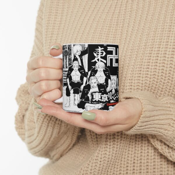 Taza Tokyo Revengers – pandilla Toman en blanco y negro