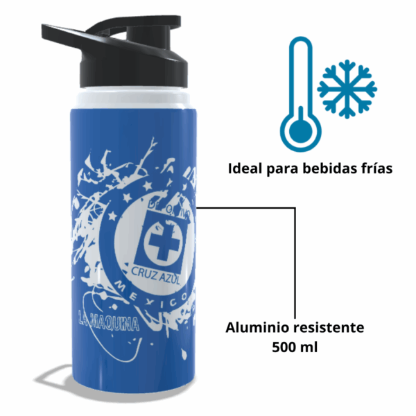 Termo Máquina Celeste sublimado | Aluminio 500ml
