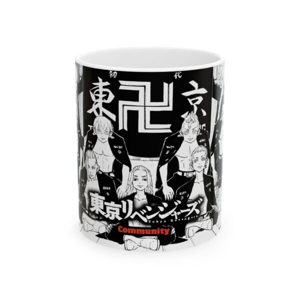 Taza Tokyo Revengers – pandilla Toman en blanco y negro