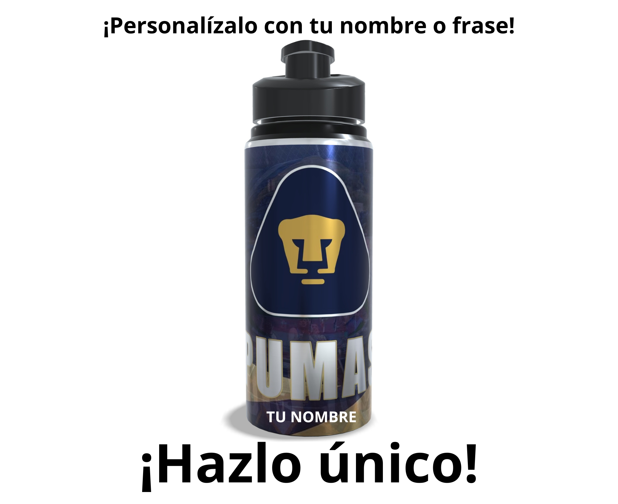 Termo Pumas sublimado personalizado | Aluminio 500ml