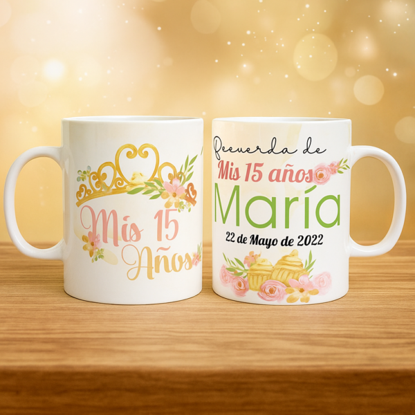 Taza Eventos Personalizada para XV Años y Graduaciones