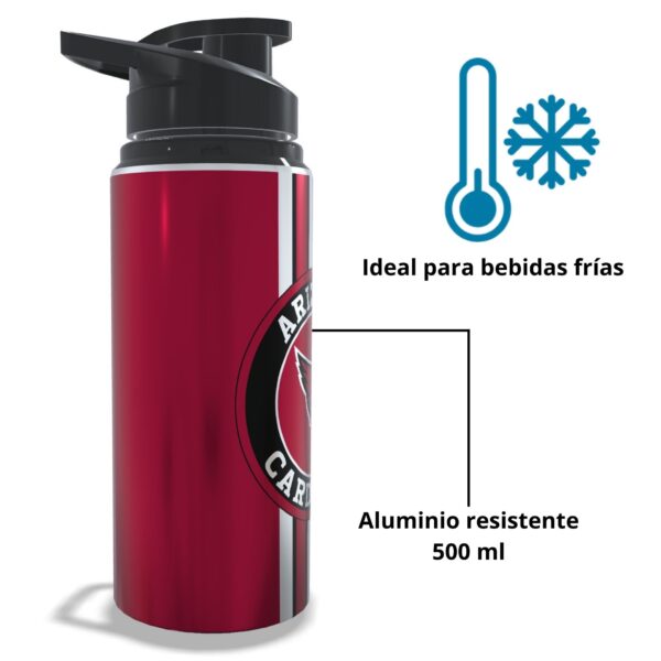 Termo Arizona Cardinals aluminio sublimado | 500ml