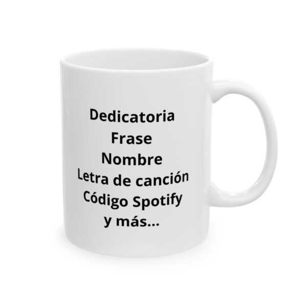 Taza Foto Personalizada con Dedicatoria y Canción