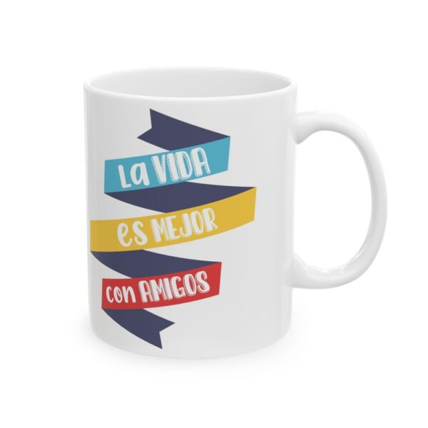 Taza Amigos Vida Mejor – Diseño Café y Dona 11oz