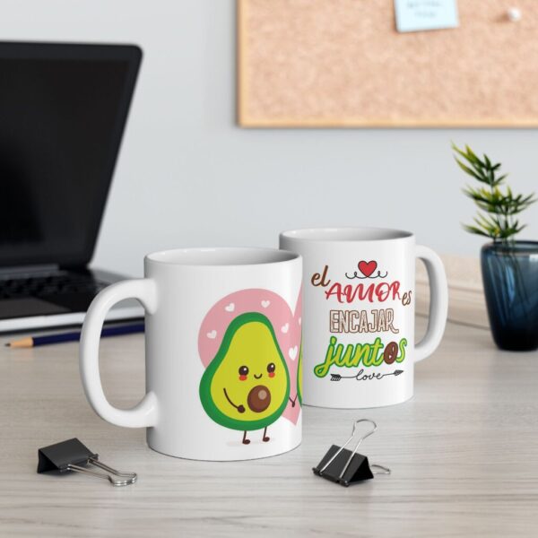 Taza Amor Aguacate Juntos – Diseño Pareja Cute 11oz