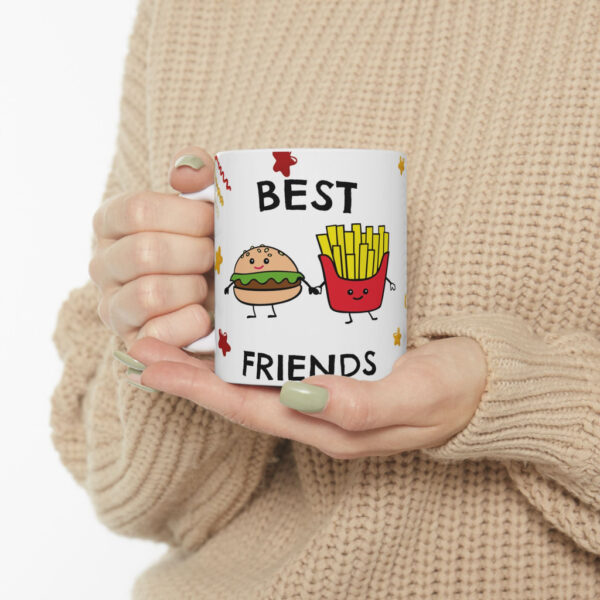 Taza Best Friends 11oz – Hamburguesa y Papas Amistad