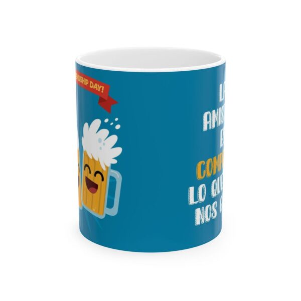 Taza Amistad Compartir 11oz – Diseño Cervezas Animadas