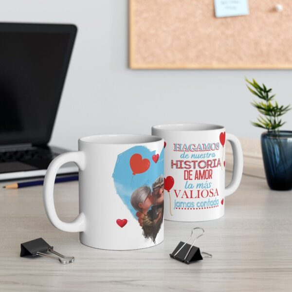 Taza Historia Amor 11oz – Diseño Romántico Inspirado en Up