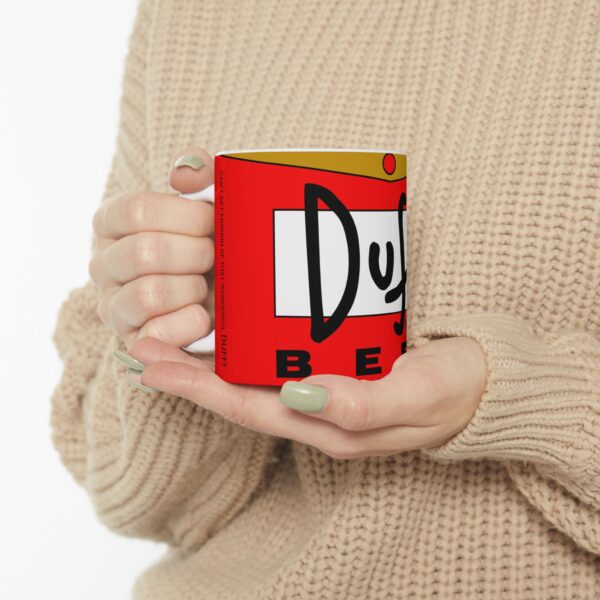 Taza Duff Roja 11oz – Diseño Cerveza Animada