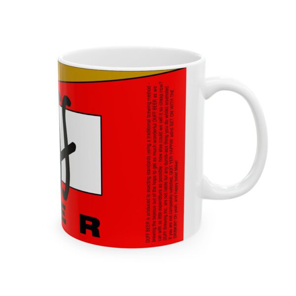 Taza Duff Roja 11oz – Diseño Cerveza Animada